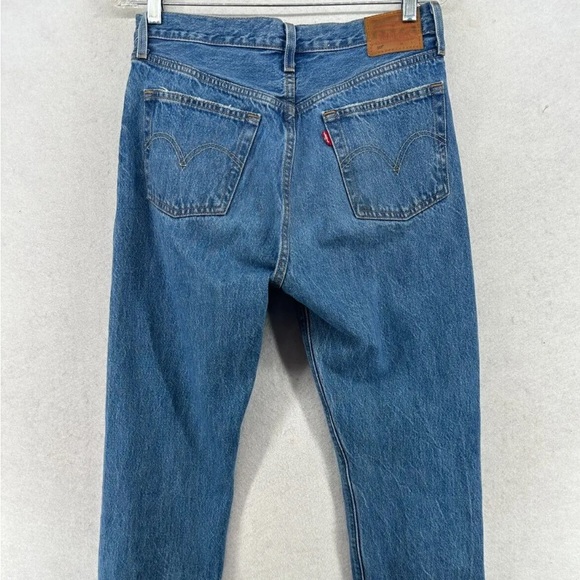 LEVI'S 501’s Original Fit Button Fly 100% Cotton Distressed Denim Sz. 28x30 - Picture 10 of 14